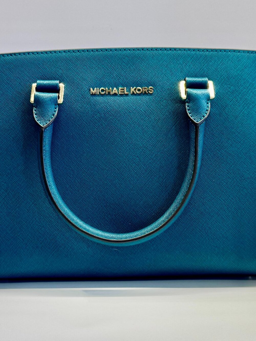 Michael Kors Selma Saffiano Leather Medium Women’s Satchel Purse Navy (NWOT)